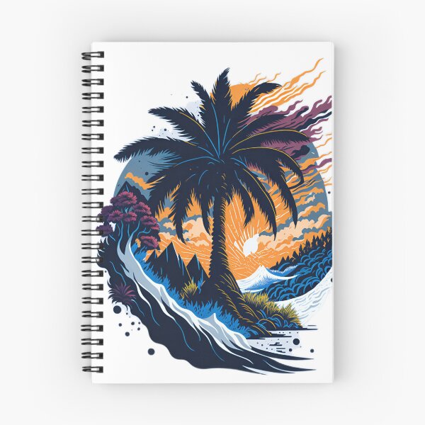 Item preview, Majestic Palm Tree in Digital Painting Style T-Shirt Graphic| Sunrise Serenity: Palm Tree, Mountains, and Sea Waves T-Shirt Design designed and sold by RedArtG09.