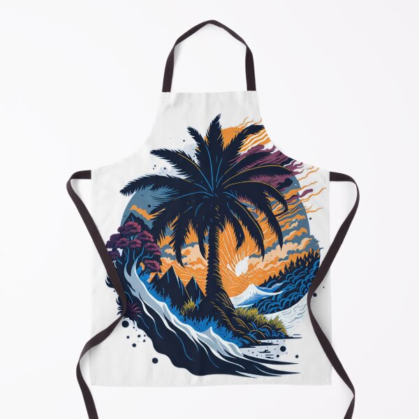 Item preview, Majestic Palm Tree in Digital Painting Style T-Shirt Graphic| Sunrise Serenity: Palm Tree, Mountains, and Sea Waves T-Shirt Design designed and sold by RedArtG09.