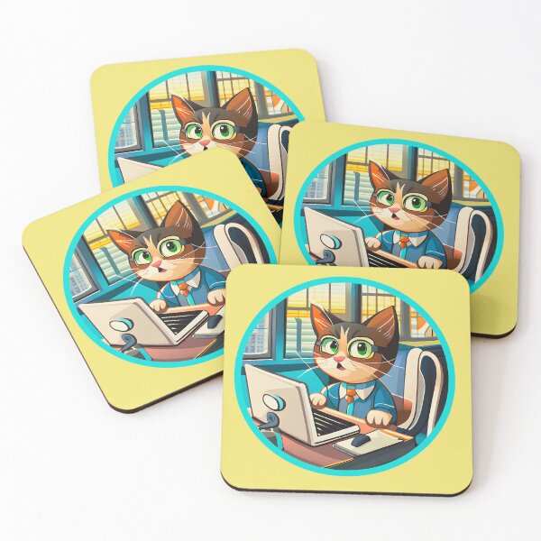 Item preview, programmer cat beep boop coding designed and sold by sadieillust.
