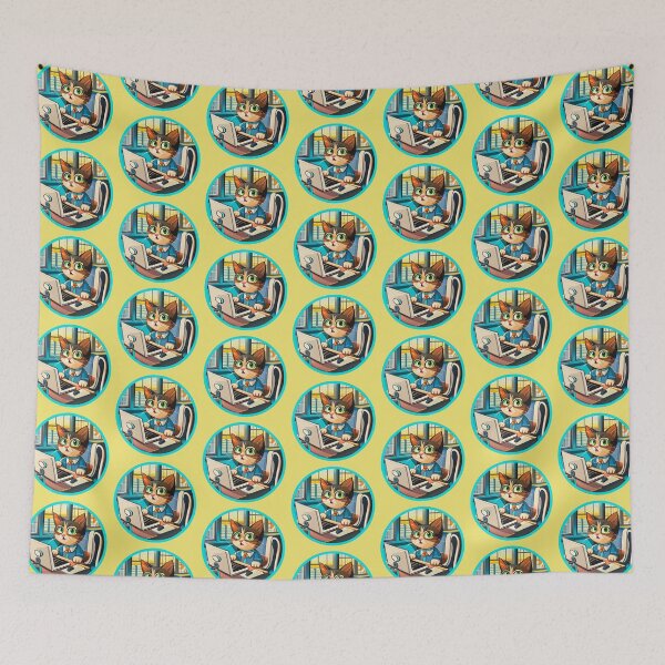Item preview, programmer cat beep boop coding designed and sold by sadieillust.