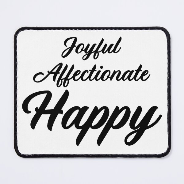 Item preview, "Joyful, Affectionate, Happy" Typography Art Print designed and sold by CataRedBubble.