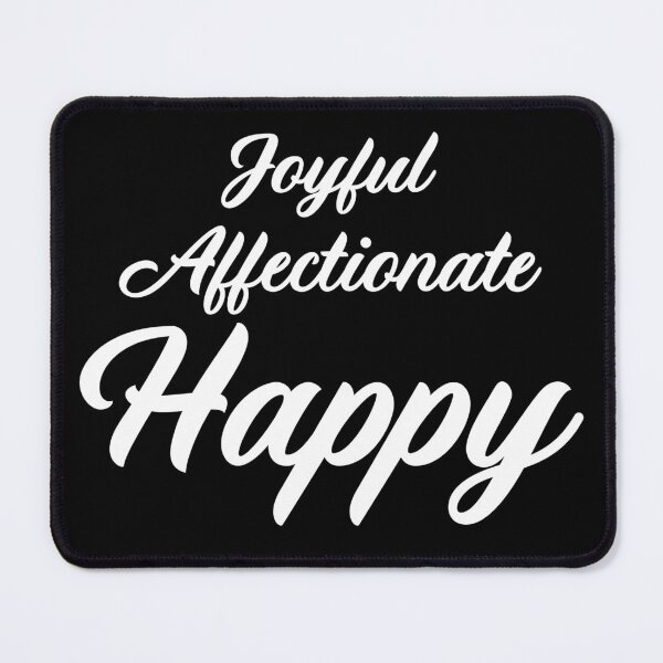 Item preview, "Joyful, Affectionate, Happy" Typography Art Print designed and sold by CataRedBubble.
