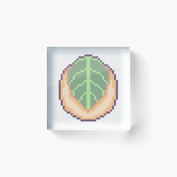 Item preview, Round Wagashi with Leaf Pixel Art designed and sold by Pixelification.
