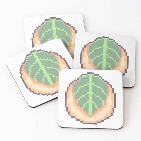 Item preview, Round Wagashi with Leaf Pixel Art designed and sold by Pixelification.