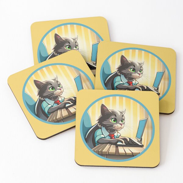 Item preview, programmer cat beep boop coding designed and sold by sadieillust.