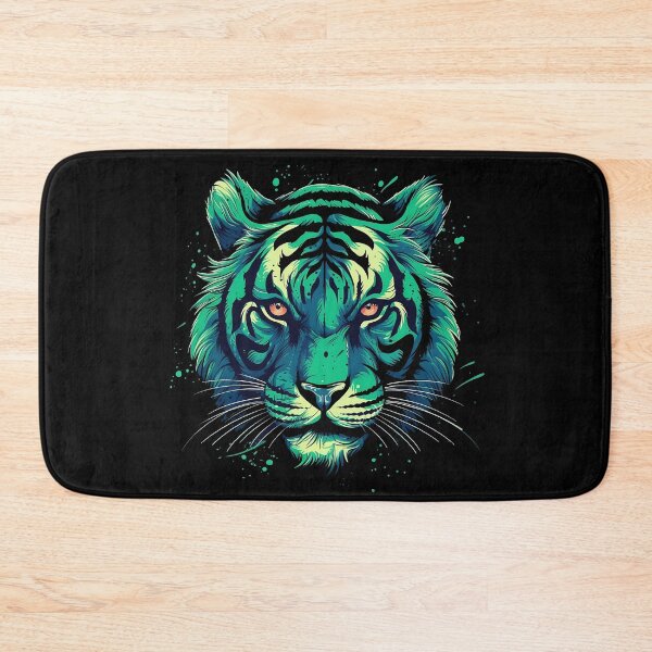 Item preview, Electric Jungle King: A Bold Pop Art Tiger in Blue and Green designed and sold by Designs-By-Geli.