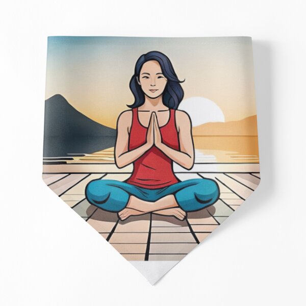 Mujer haciendo Yoga. meditación y Relajación Pañuelo para mascotas