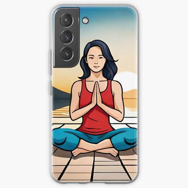 Mujer haciendo Yoga. meditación y Relajación Funda blanda para Samsung Galaxy