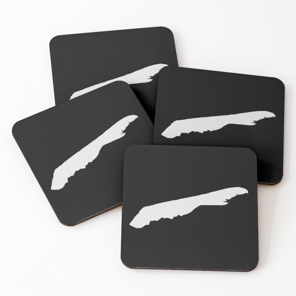 Item preview, Terschelling minimal silhouette, wit op zwart, white on black designed and sold by Cloudy-Island.