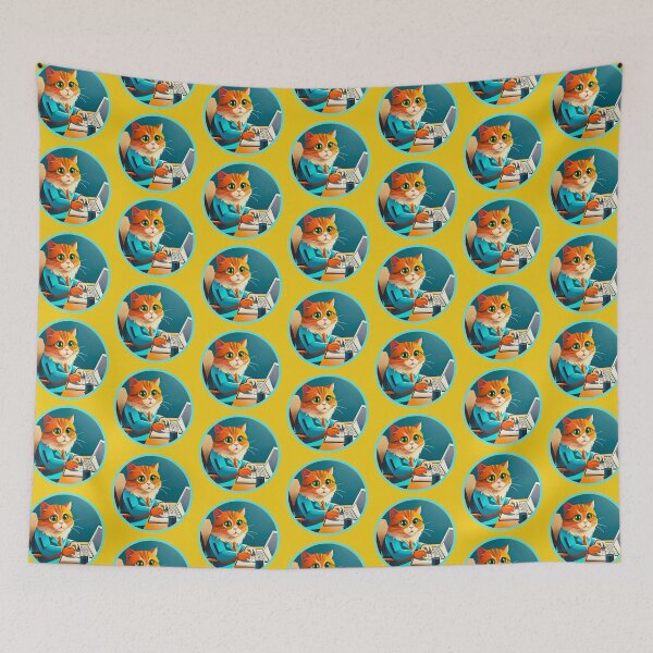 Item preview, programmer cat beep boop coding designed and sold by sadieillust.