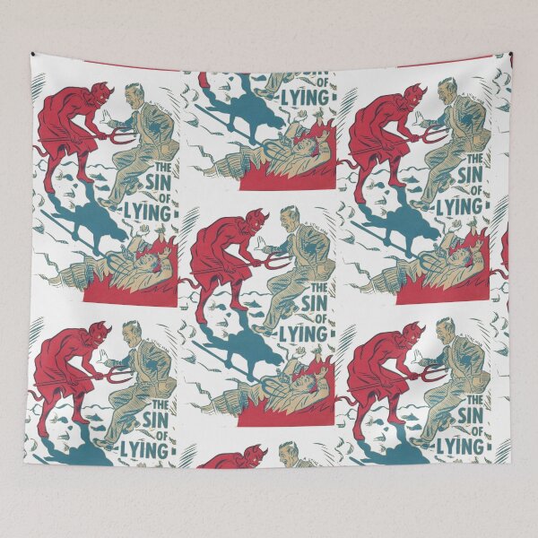 Item preview, Sin Of Lying Retro Design designed and sold by DukeGroovy.