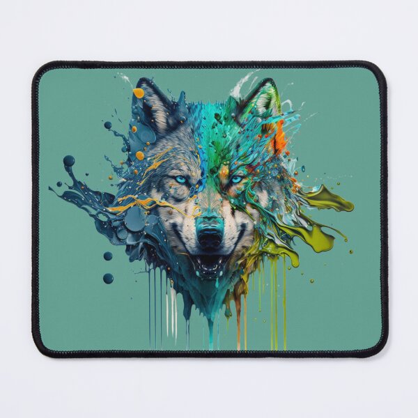 Item preview, Wolf Splash Art: Colorful Fantasy Painting #1 designed and sold by AntielARt.