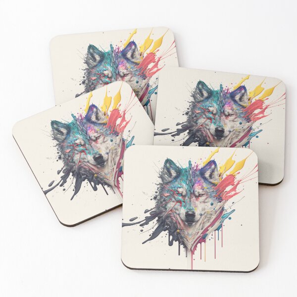 Item preview, Wolf Splash Art: Colorful Fantasy Painting #2 designed and sold by AntielARt.