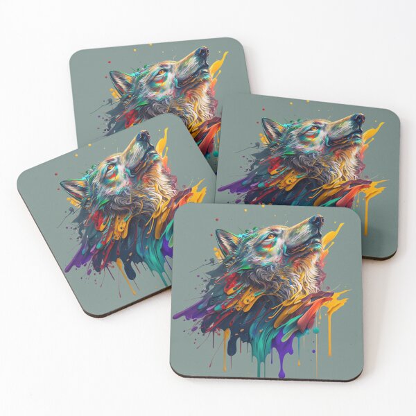 Item preview, Wolf Splash Art: Colorful Fantasy Painting #3 designed and sold by AntielARt.