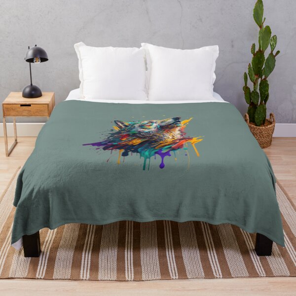 Item preview, Wolf Splash Art: Colorful Fantasy Painting #3 designed and sold by AntielARt.