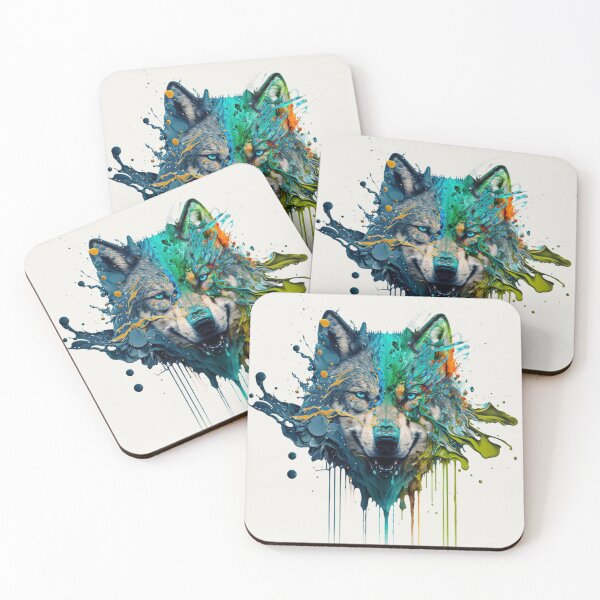 Item preview, Wolf Splash Art: Colorful Fantasy Painting #4 designed and sold by AntielARt.