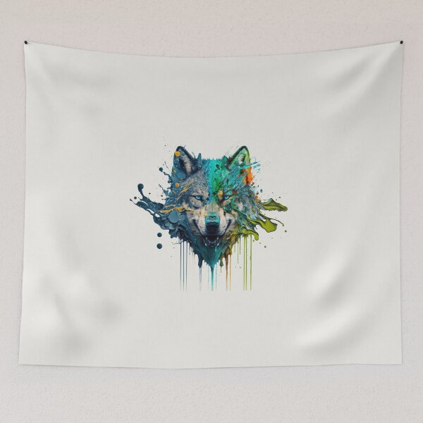 Item preview, Wolf Splash Art: Colorful Fantasy Painting #4 designed and sold by AntielARt.