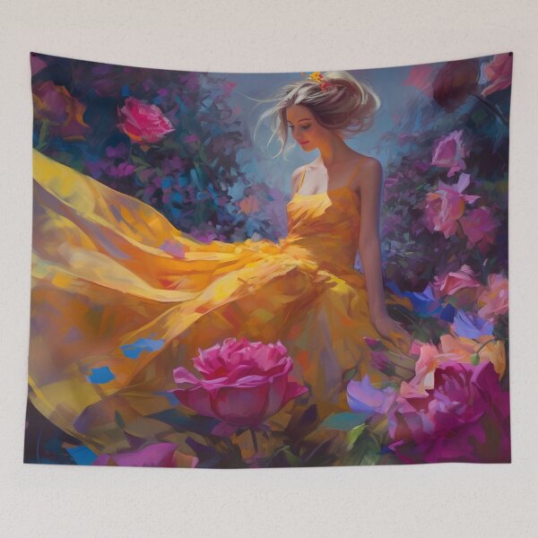 Item preview, Beautiful girl dancing in the garden designed and sold by Red Witch Art.