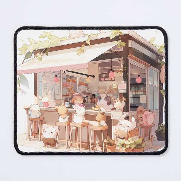 Item preview, Cute chibi anime cafe designed and sold by HeartsandLines.