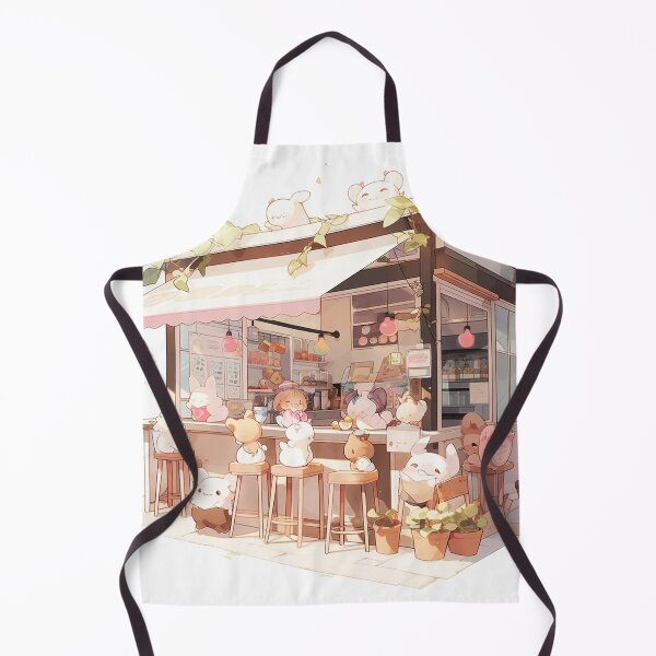 Item preview, Cute chibi anime cafe designed and sold by HeartsandLines.