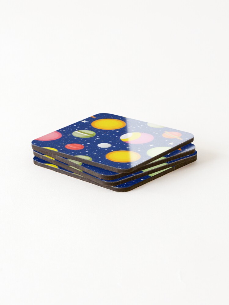 Thumbnail 4 of 5, Coasters (Set of 4), Happy planets pattern designed and sold by Randy403.