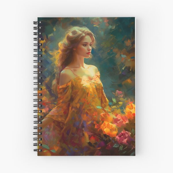 Item preview, Beautiful woman in floral dress designed and sold by Red Witch Art.
