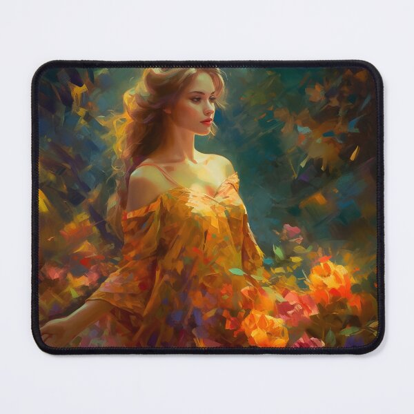 Item preview, Beautiful woman in floral dress designed and sold by Red Witch Art.