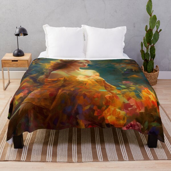 Item preview, Beautiful woman in floral dress designed and sold by Red Witch Art.