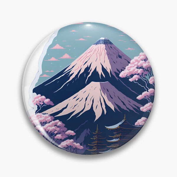 Item preview, Adorable Watercolour Effect of Japanese Cherry Blossoms 3D Vector Art of Mount Fuji and Japanese Temples designed and sold by RedArtG09.