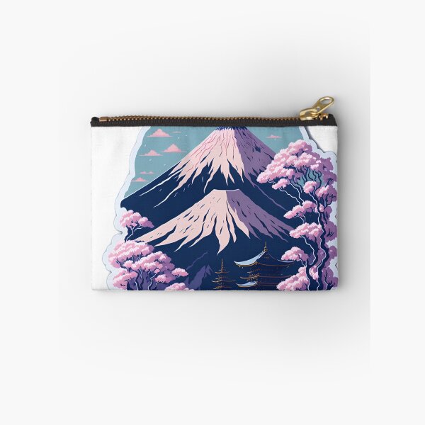Item preview, Adorable Watercolour Effect of Japanese Cherry Blossoms 3D Vector Art of Mount Fuji and Japanese Temples designed and sold by RedArtG09.
