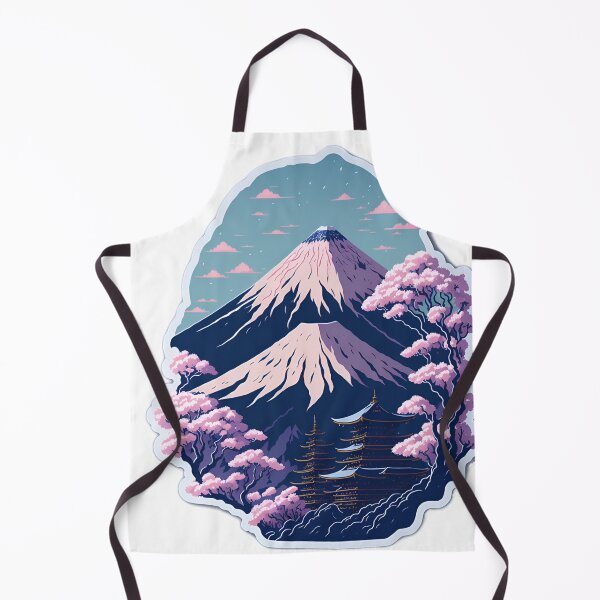 Item preview, Adorable Watercolour Effect of Japanese Cherry Blossoms 3D Vector Art of Mount Fuji and Japanese Temples designed and sold by RedArtG09.