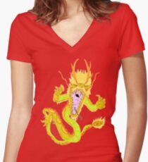 Oriental Dragon Women's Fitted V-Neck T-Shirt