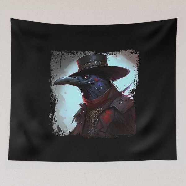 Artikelvorschau, Raven Renaissance: A Cool Comic Portrait of a Raven Head in Renaissance Attire entworfen und verkauft von MLArtifex.