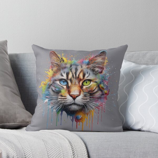 Item preview, Cat Splash Art: Playful Fantasy Portrait #1 designed and sold by AntielARt.