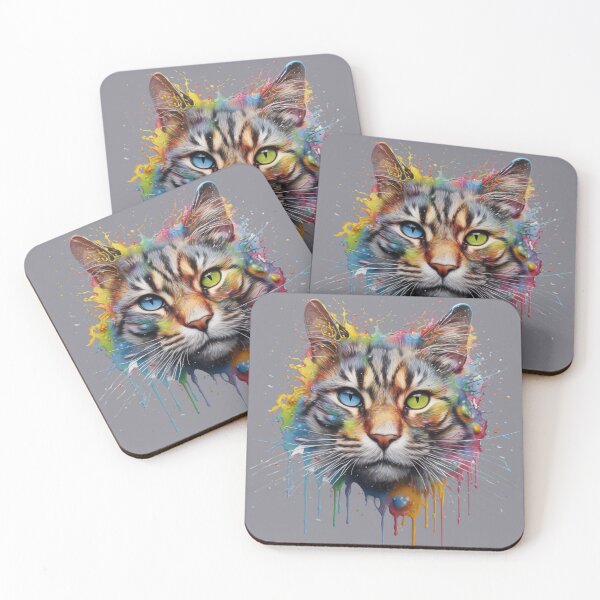 Item preview, Cat Splash Art: Playful Fantasy Portrait #1 designed and sold by AntielARt.
