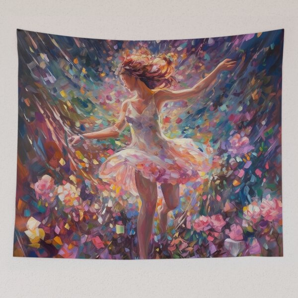 Item preview, Dreamy floral fairy dancing designed and sold by Red Witch Art.
