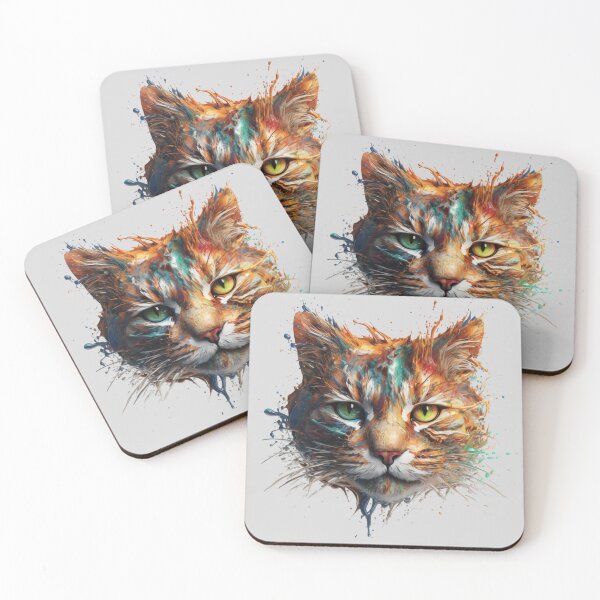Item preview, Cat Splash Art: Playful Fantasy Portrait #2 designed and sold by AntielARt.