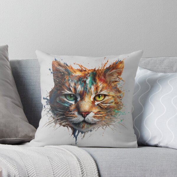 Item preview, Cat Splash Art: Playful Fantasy Portrait #2 designed and sold by AntielARt.
