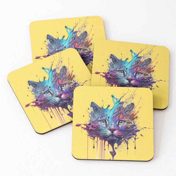 Item preview, Cat Splash Art: Playful Fantasy Portrait #3 designed and sold by AntielARt.