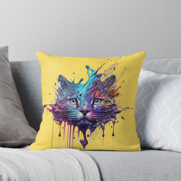 Item preview, Cat Splash Art: Playful Fantasy Portrait #3 designed and sold by AntielARt.