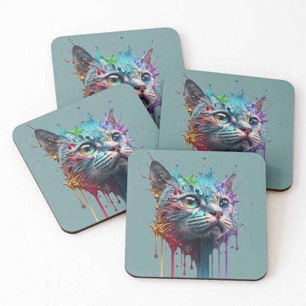 Item preview, Cat Splash Art: Playful Fantasy Portrait #4 designed and sold by AntielARt.