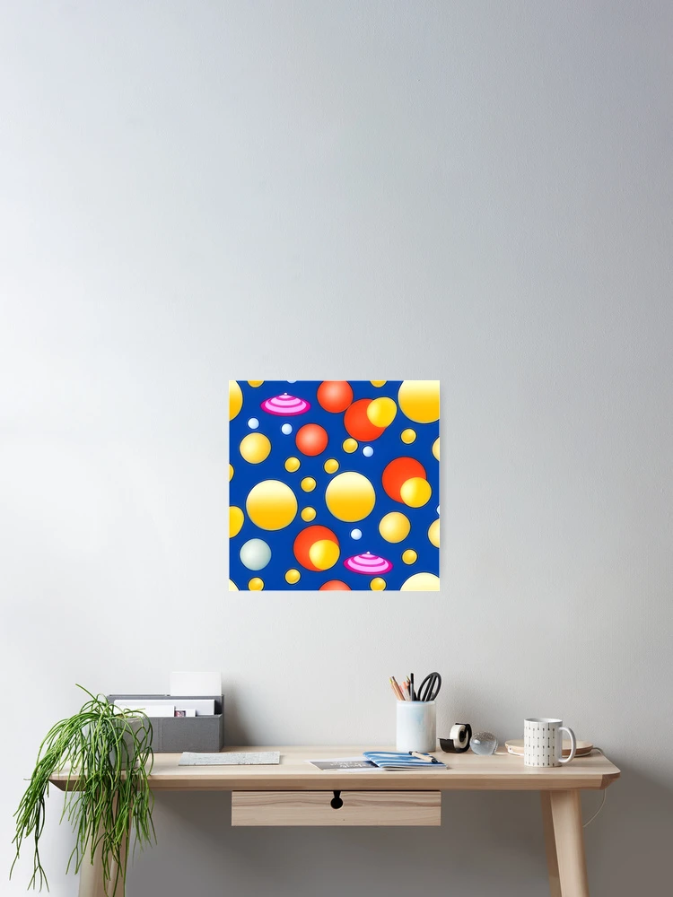 Thumbnail 2 of 3, Poster, Happy planets pattern designed and sold by Randy403.