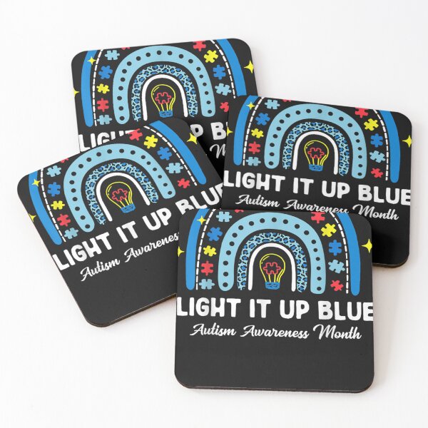 Item preview, Light It Up Blue Autism Awareness Month Puzzle Piece Rainbow T-Shirt designed and sold by PaydenBisson.
