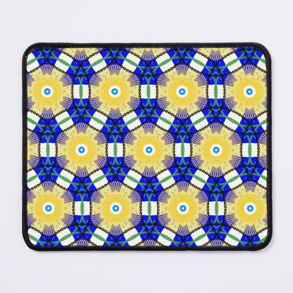 Artikelvorschau, Blaues gelbes geometrisches Musterdesign entworfen und verkauft von Pattern Vista Studio.