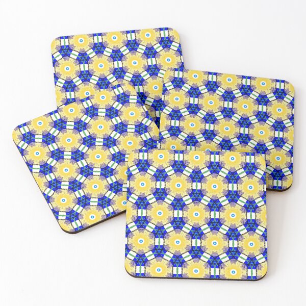 Item preview, Blue yellow geometric pattern design  designed and sold by Pattern Vista Studio.