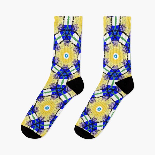 Item preview, Blue yellow geometric pattern design  designed and sold by Pattern Vista Studio.
