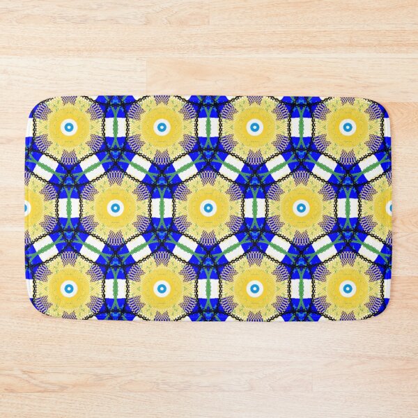 Item preview, Blue yellow geometric pattern design  designed and sold by Pattern Vista Studio.