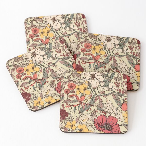 Item preview, Boho Sunshine Floral on Beige designed and sold by iPaint Airbrush Studio.