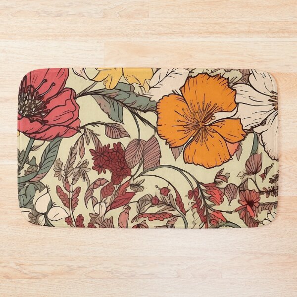 Item preview, Boho Sunshine Floral on Beige designed and sold by iPaint Airbrush Studio.