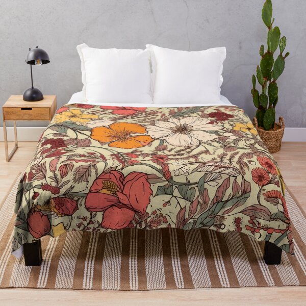 Item preview, Boho Sunshine Floral on Beige designed and sold by iPaint Airbrush Studio.